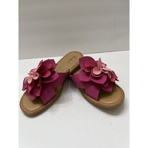 b.o.c. Kasia Flat Thong Slip On Sandal Large Pink Fuchsia Flower Women's 6M